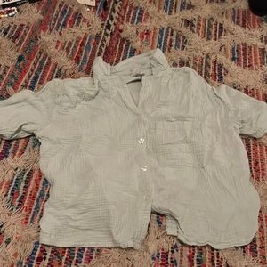 Stars above cotton sleep shirt button top